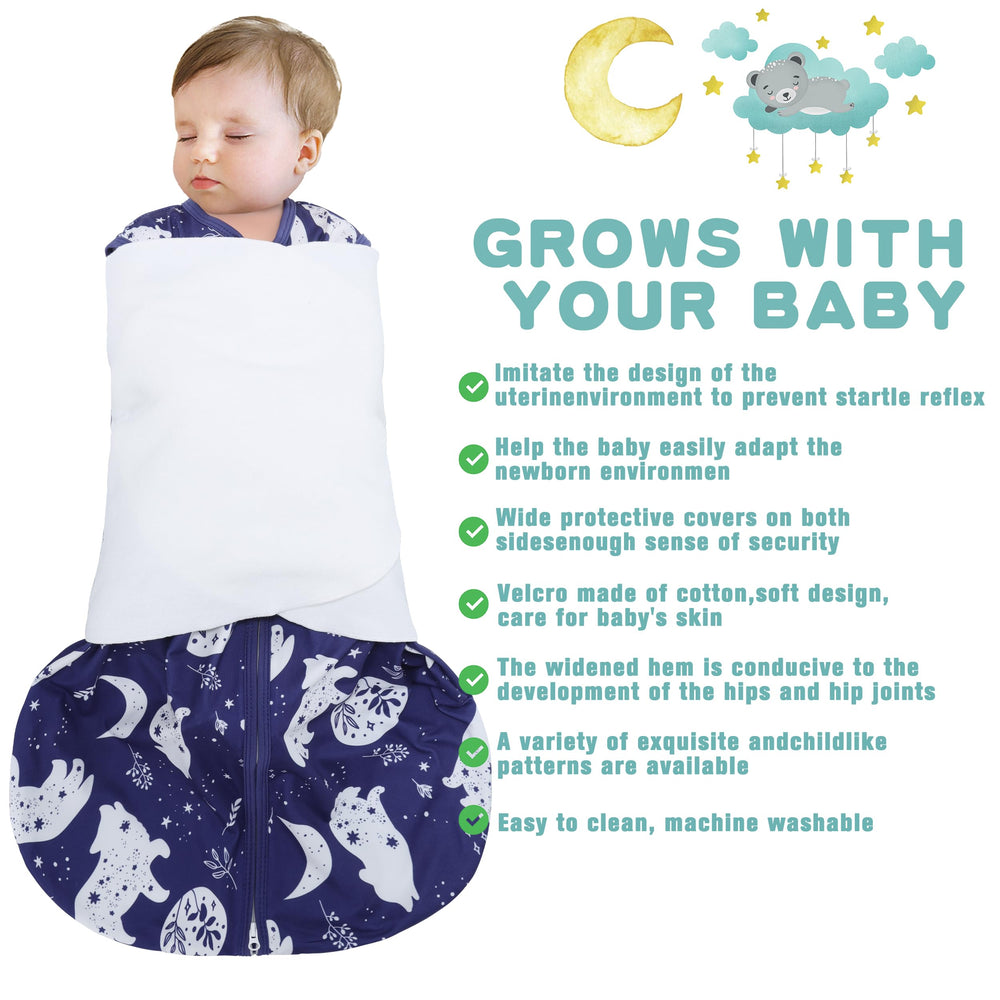 BSTOPPT sleep sack swaddle wings close-up highlights soft cotton for comfort.