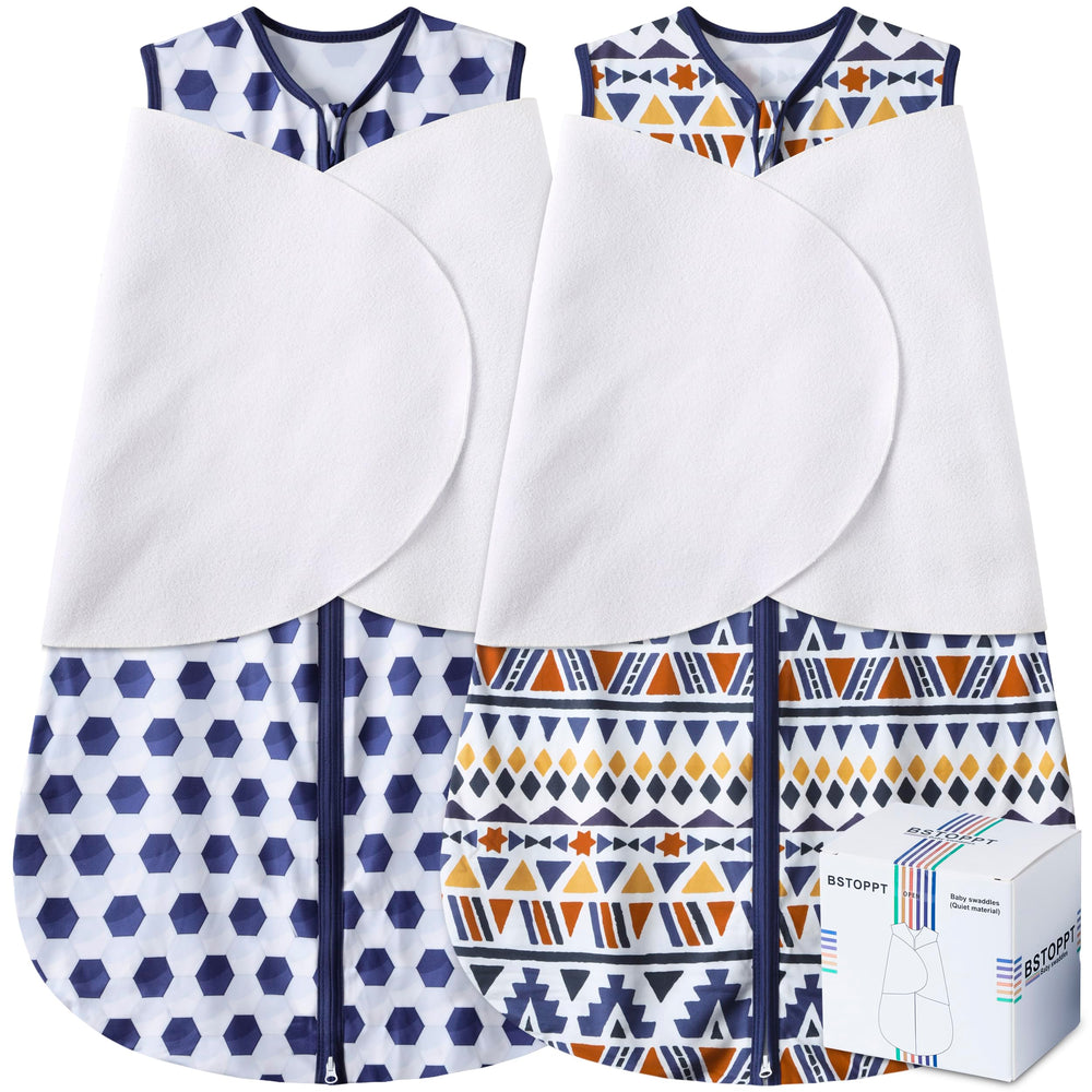 BSTOPT newborn sleep sack swaddle wings showing arm-in option for calm sleep
