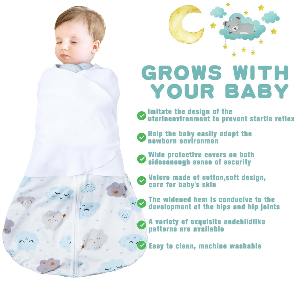 BSTOPPT Sleep Sack wings swaddle closed showing secure arm-in option