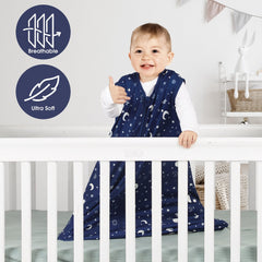 BSTOPPT sleep sack with 2-way zipper for easy nighttime diaper changes