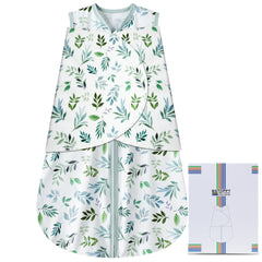 BSTOPPT sleep sack with leaf pattern keeps baby cozy and safe from loose blankets.