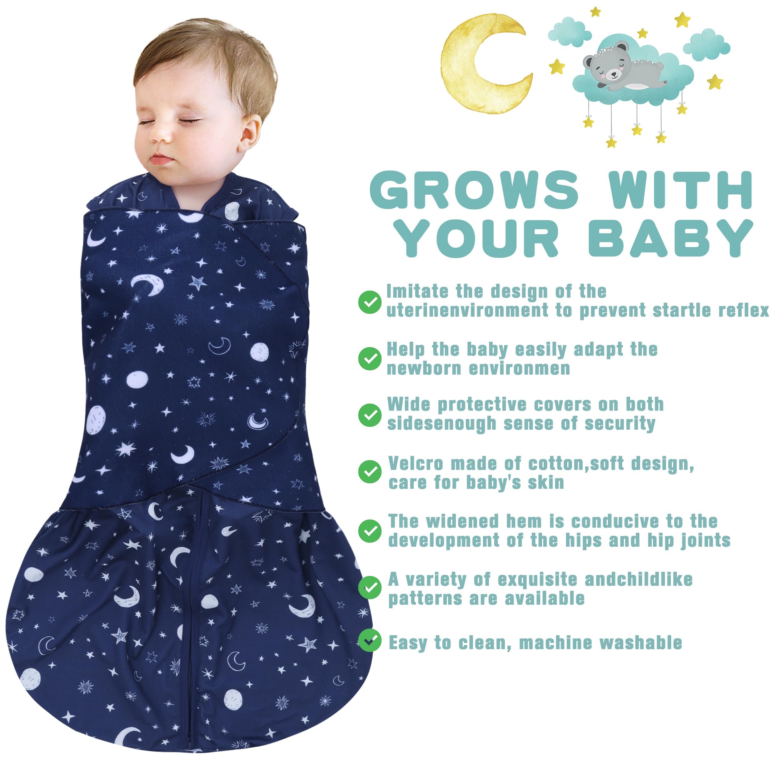 BSTOPPT swaddle wings close-up in soft cotton for comfortable swaddling.