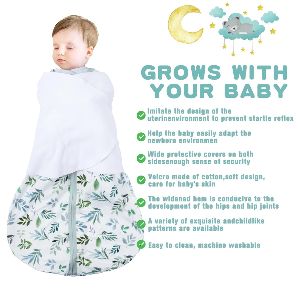 BSTOPT swaddle wings made of soft cotton provide gentle support without Velcro.