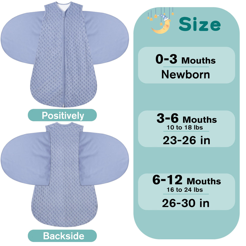 BSTOPT two-pack fleece swaddling sleeping bag supports evolving sleep needs.