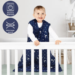 BSTOPT two-way zipper sleepsack enables quick night diaper changes for busy parents.