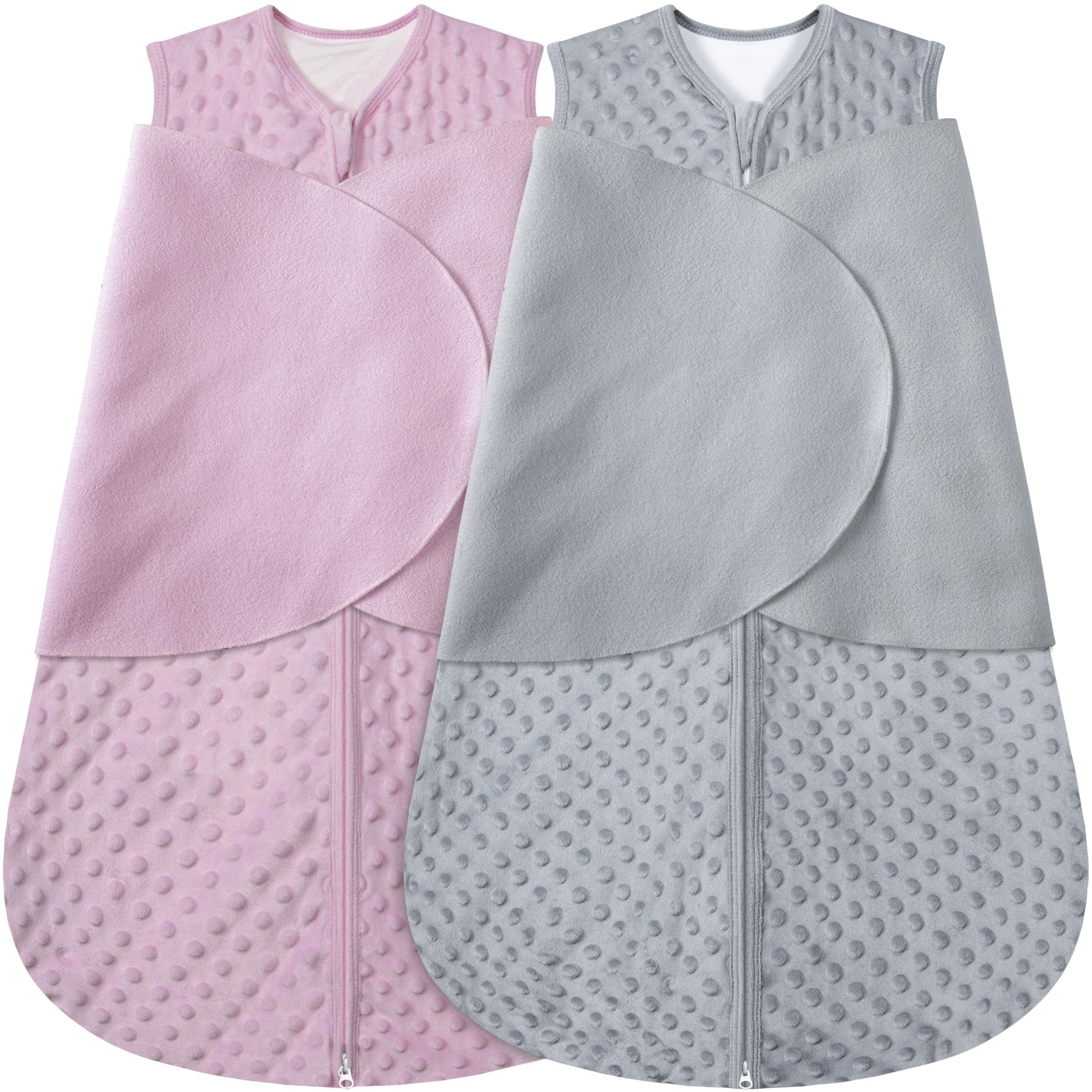 BSTOPPT fleece sleep sack in gray-pink offers cozy wearable warmth for infants