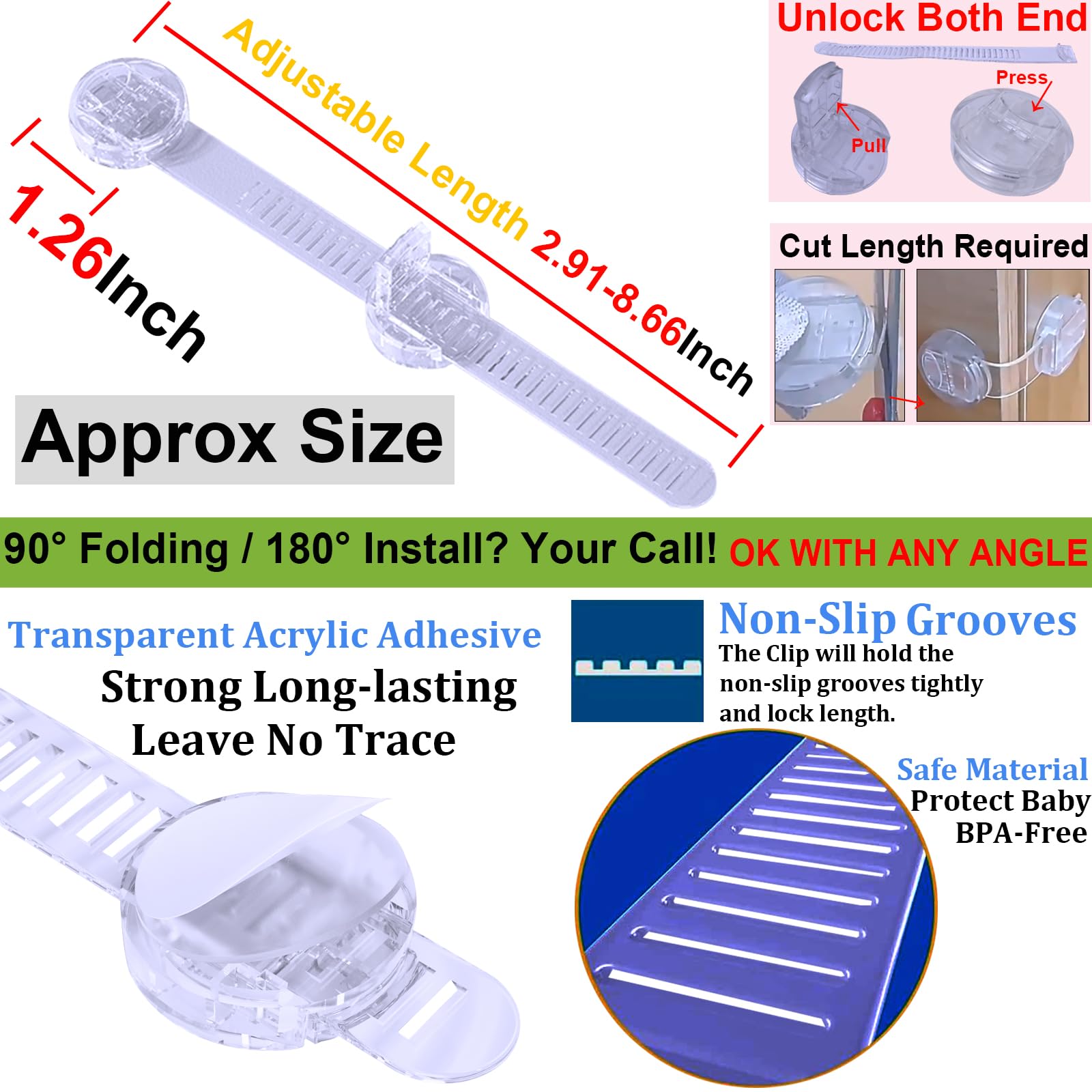 BSTsilver fridge-lock installed on refrigerator door demonstrating childproof protection.