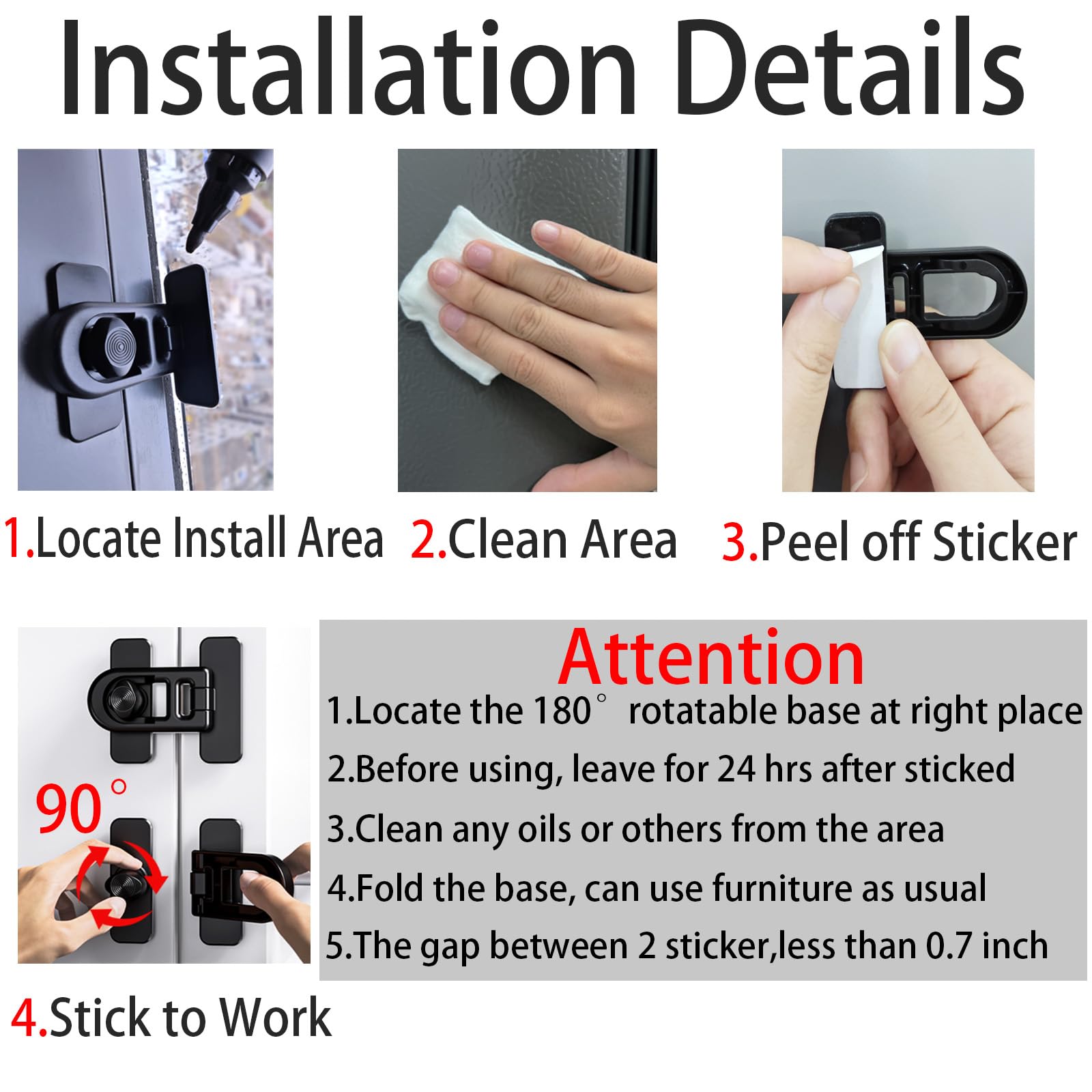 Bstsilver refrigerator lock rotated to 90 degrees shows easy adult operation