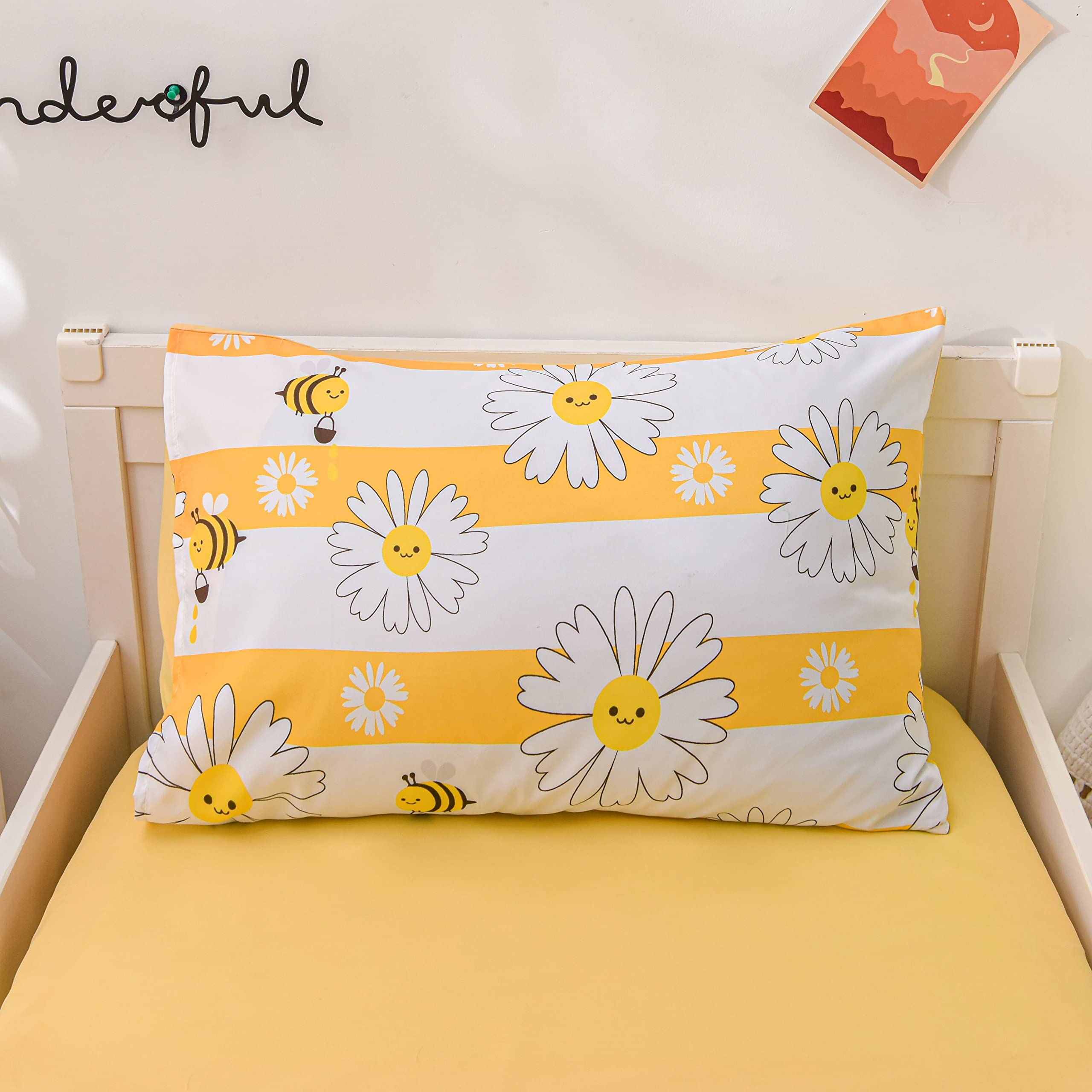 Btargot pillowcase 20x30 features bee motif for playful bedroom decor.