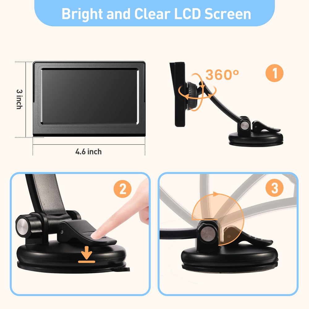 BTLMEMO day and night use in car monitor for peace of mind.