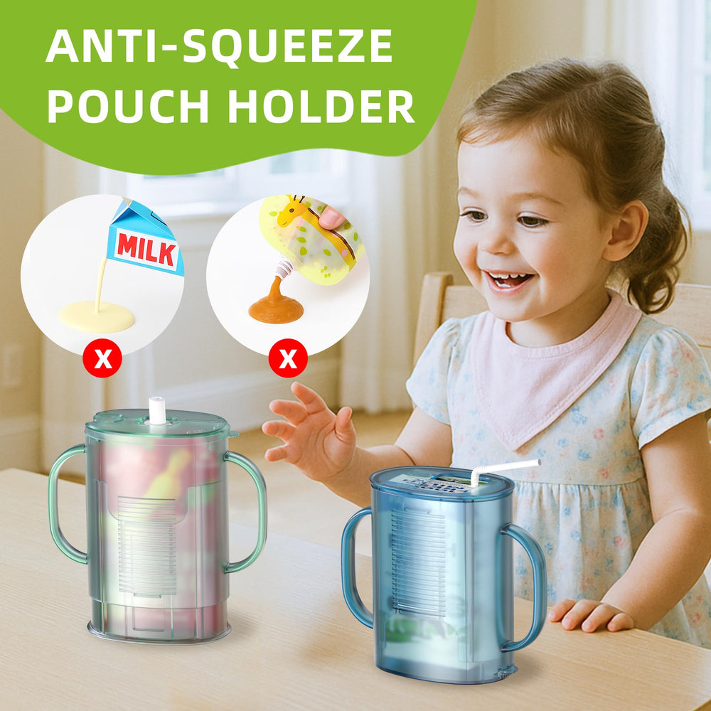 btrfe pouch holder no squeeze toddler-use keeps self-feeding tidy and controlled