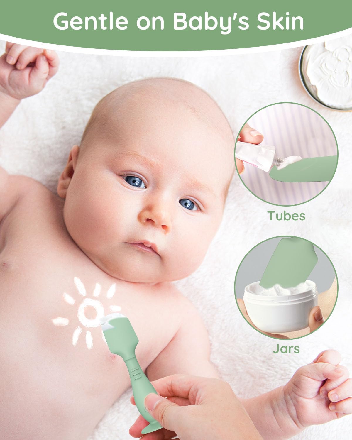 btrfe diaper spatula with suction base keeps it upright during diaper changes