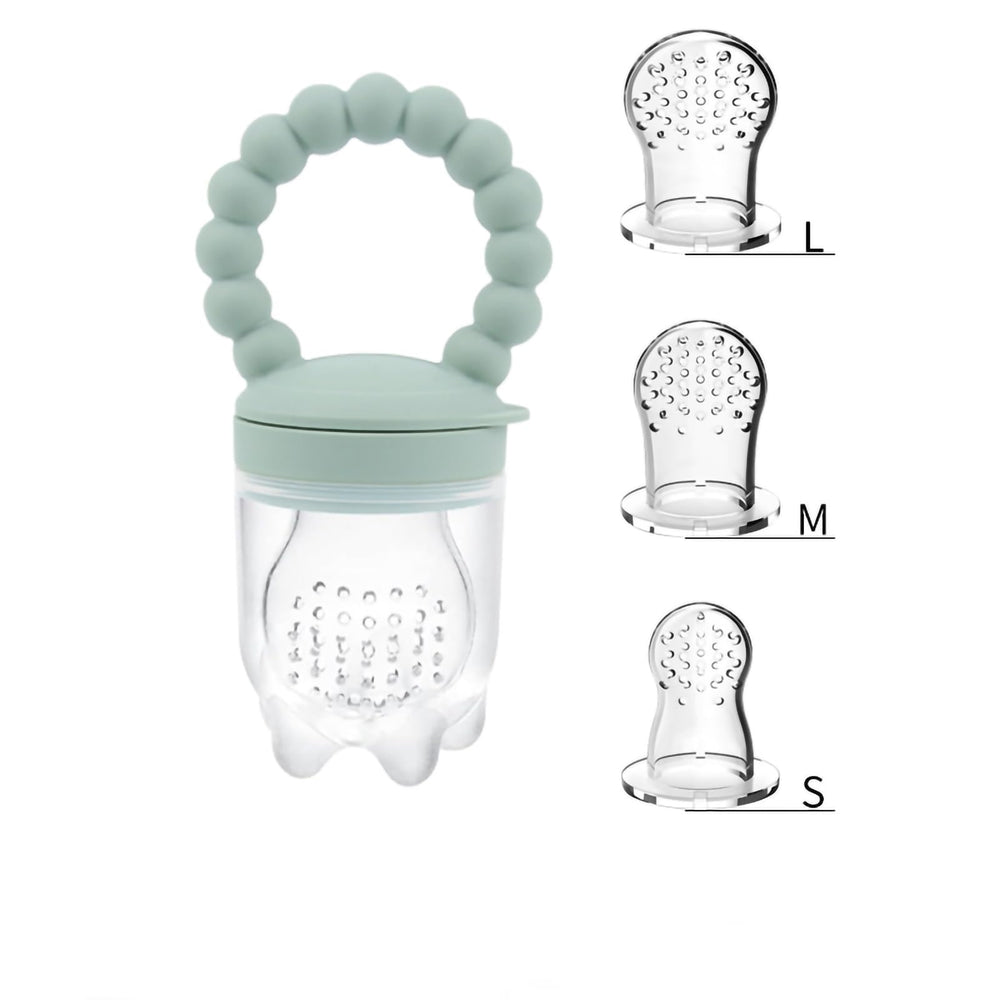 Btspepejoy fruit feeder full with puree ready for baby feeding