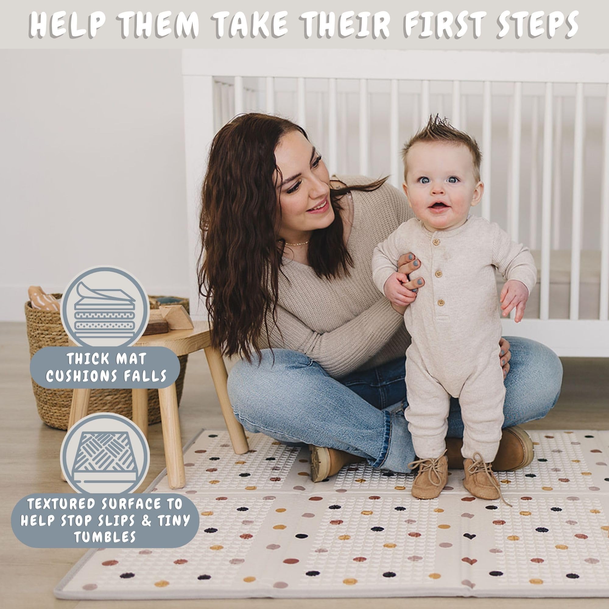 Bubba Bear star-patterned foam surface supports sensory exploration.