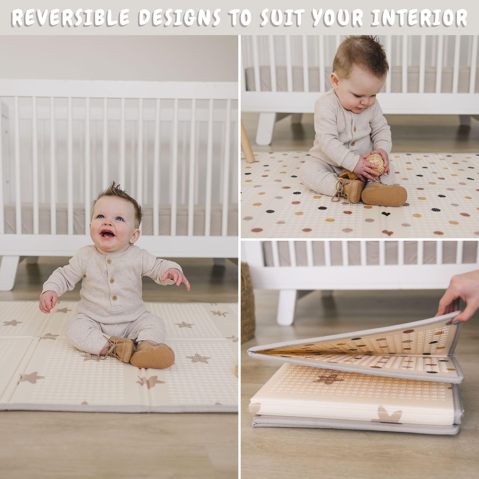 Bubba Bear mat features waterproof surface for quick cleanups after spills.