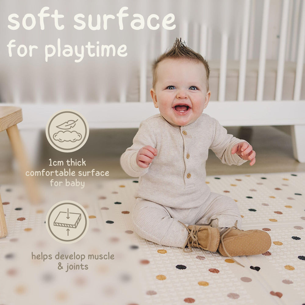Bubba Bear foldable waterproof play mat easy storage and quick cleanup.