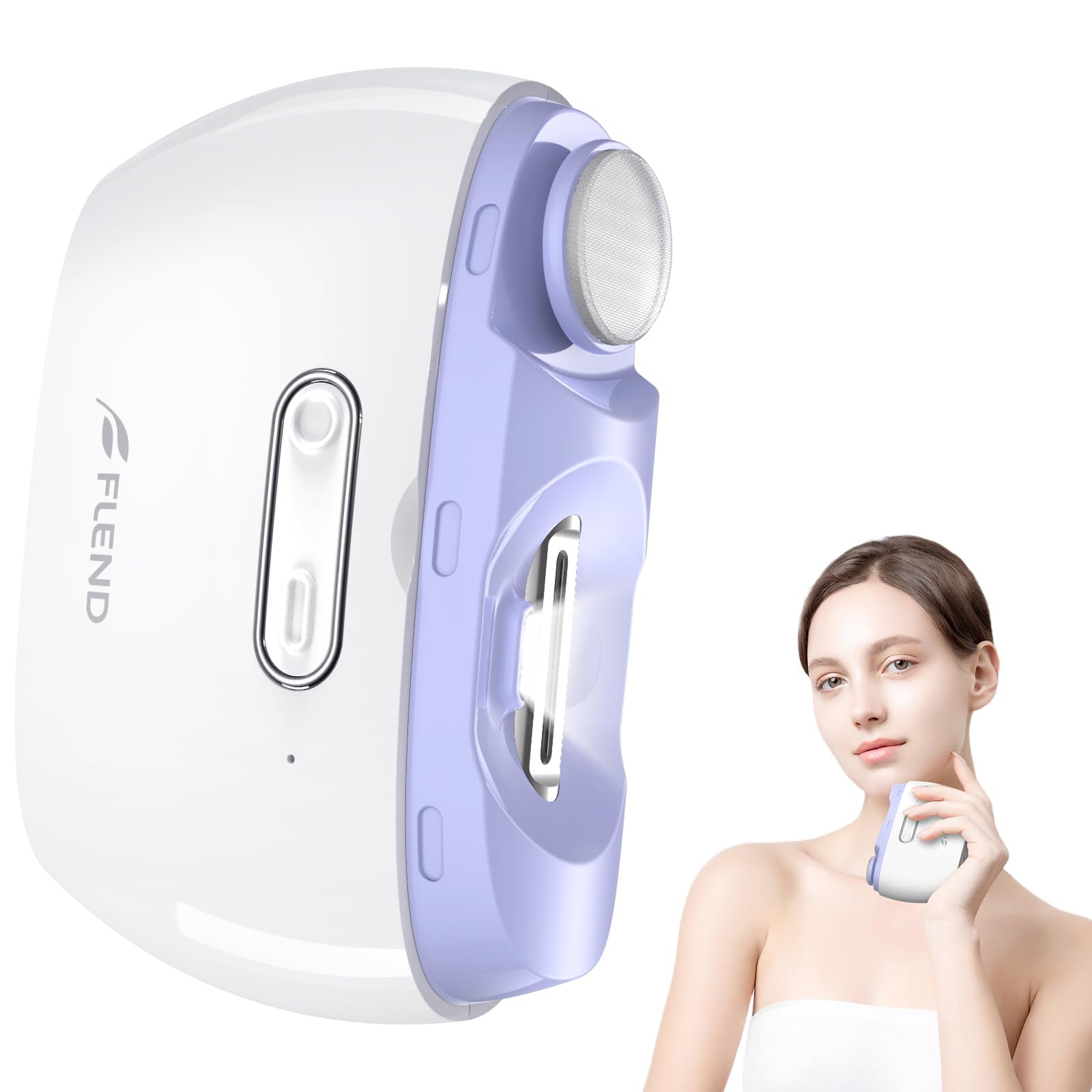 Bubbacare electric nail clipper front view with ergonomic grip and storage
