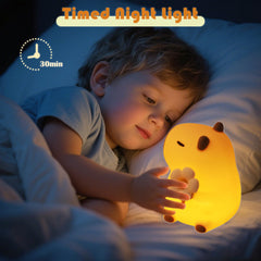 Bubbleimage capybara night light dims for a warm, gentle glow.