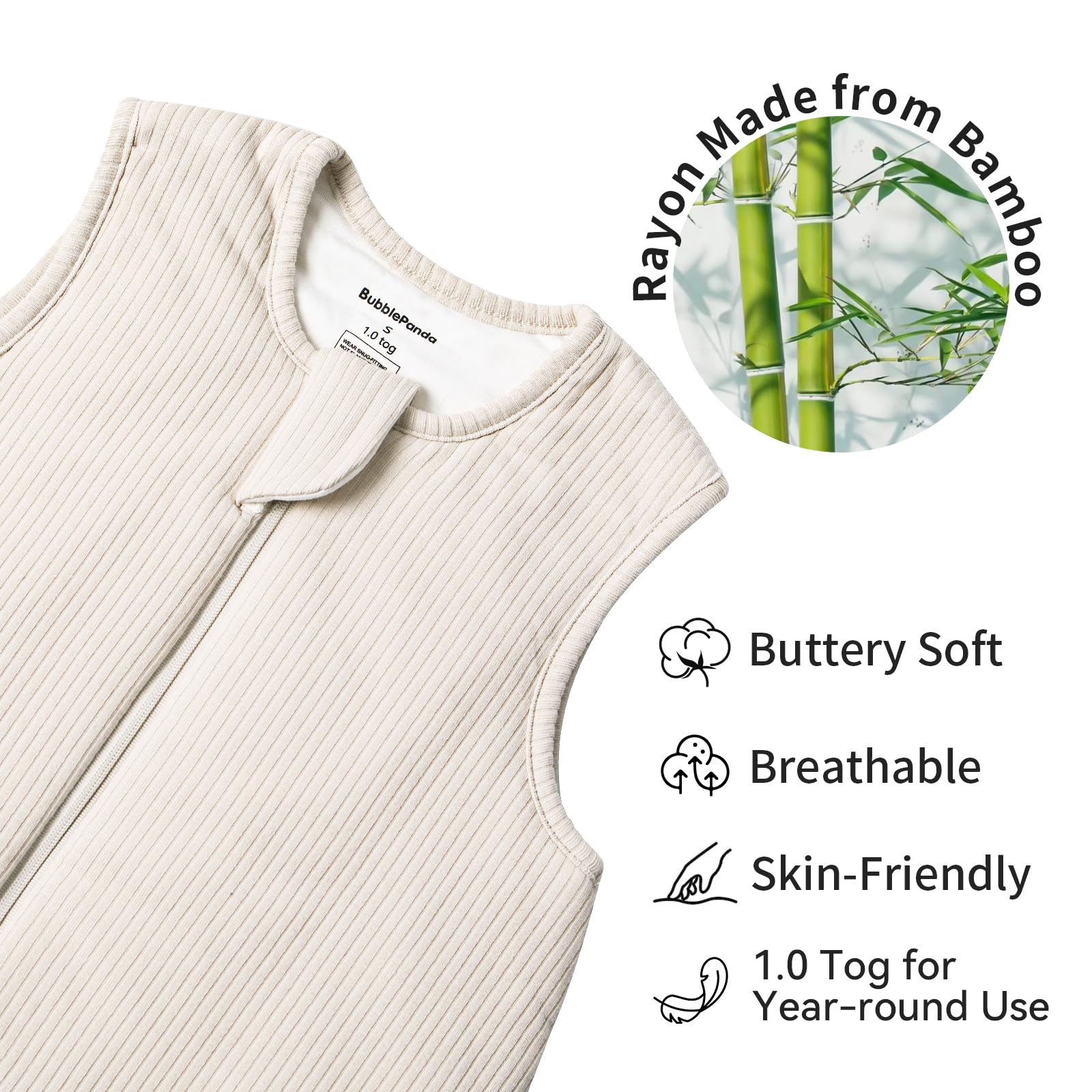 BubblePanda 1.0 tog breathable sleep sack supports comfortable temperature regulation