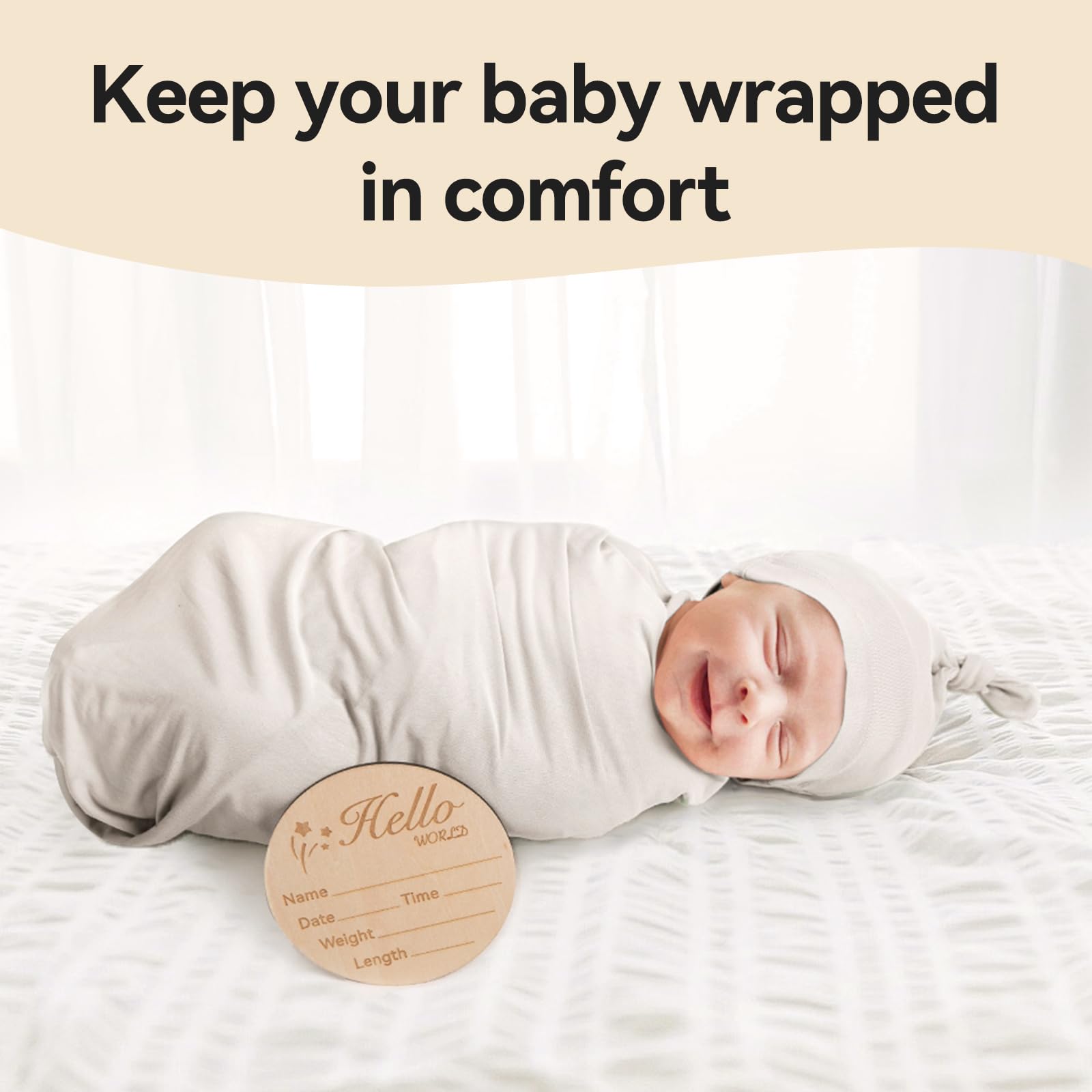 BubblePanda baby sleep relaxed swaddle setup demonstrating secure wrap for naps.