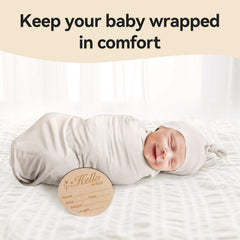 BubblePanda baby sleep relaxed swaddle setup demonstrating secure wrap for naps.