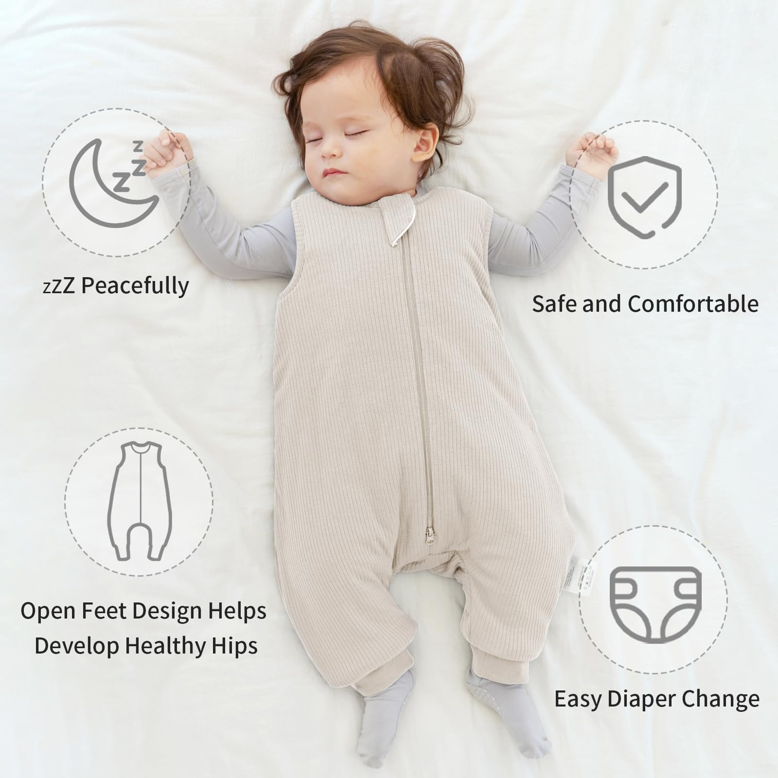 BubblePanda ribbed design enhances breathability for comfortable temperature regulation.