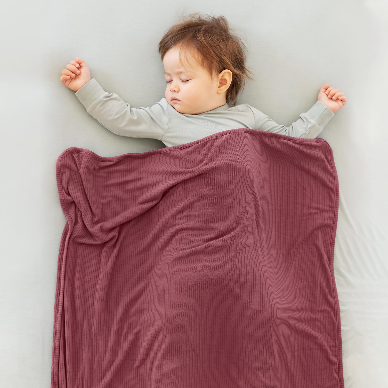 BubblePanda dusty rose color blanket adds soft style to outings.