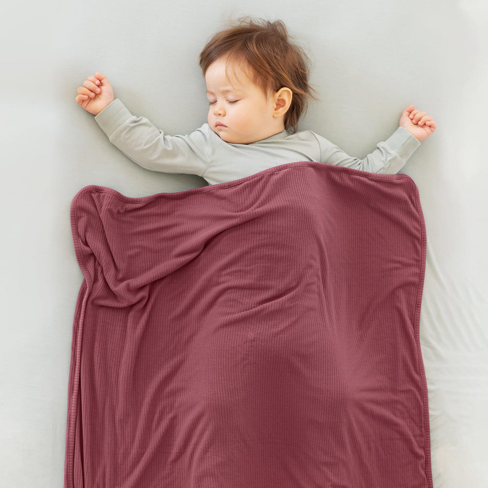 BubblePanda dusty rose color blanket adds soft style to outings.