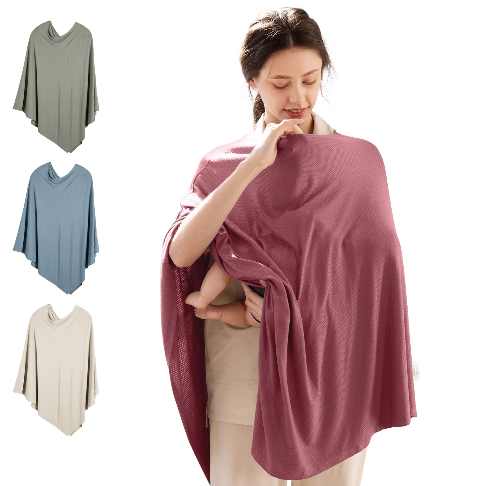 BubblePanda nursing cover showing 360° coverage for discreet feeding on the go