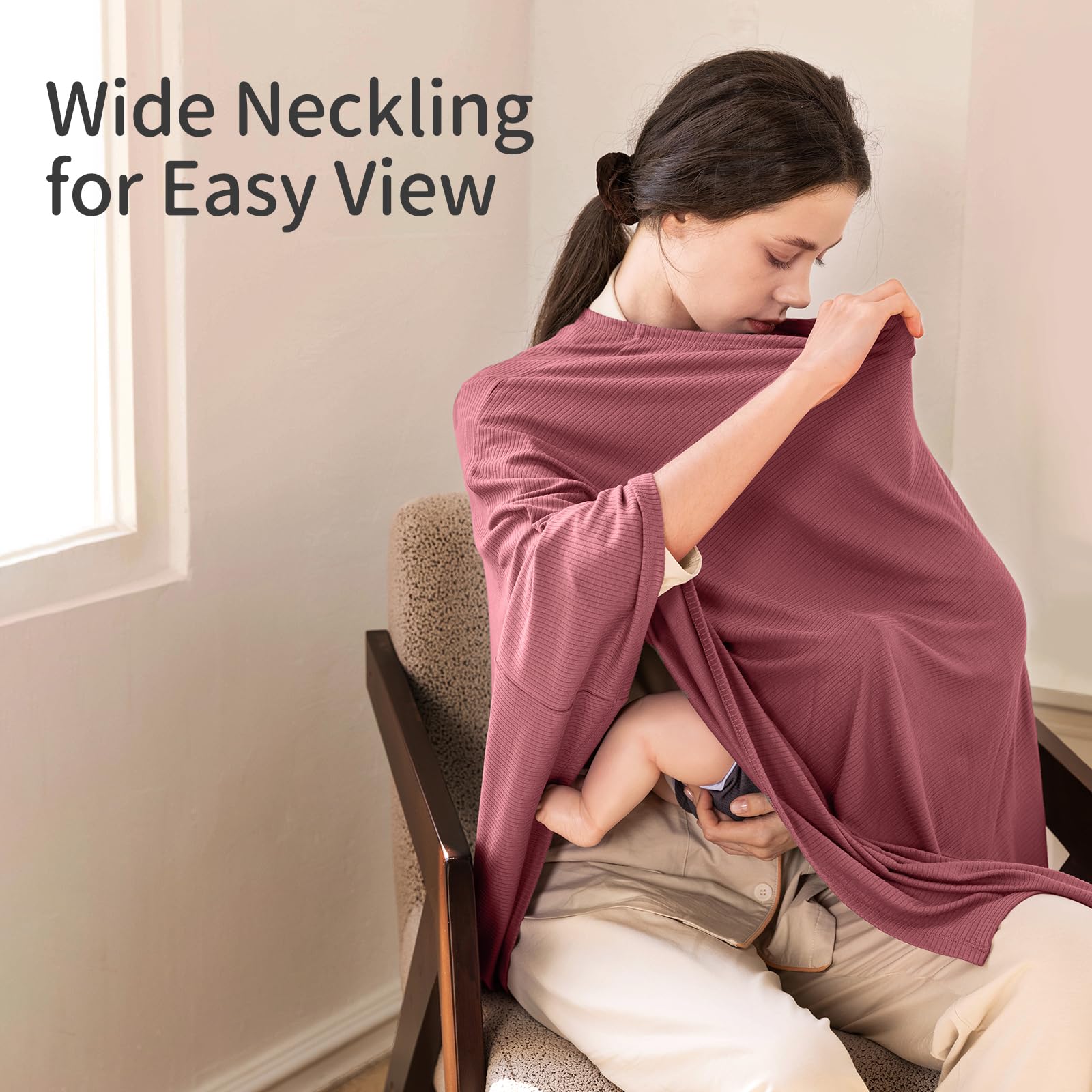 BubblePanda nursing cover demonstrating multi-use as car seat shade