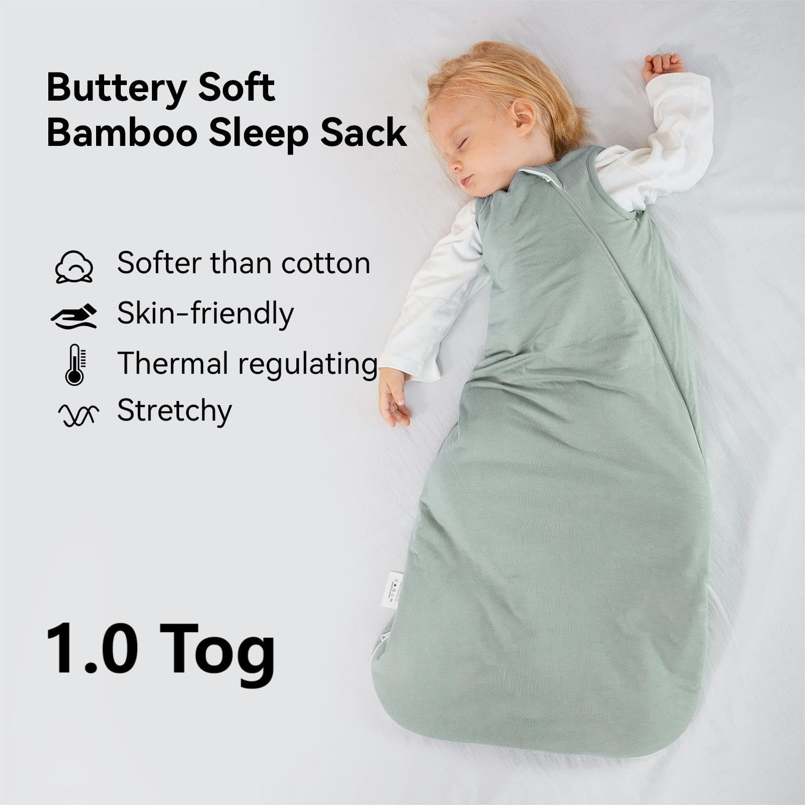 BubblePanda rayon bamboo fabric provides breathable comfort for babies.