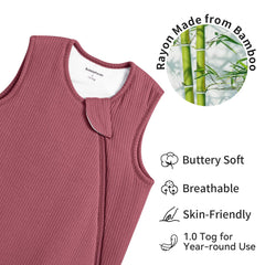 BubblePanda sleep sack fabric breathable bamboo supports comfortable temperature regulation.