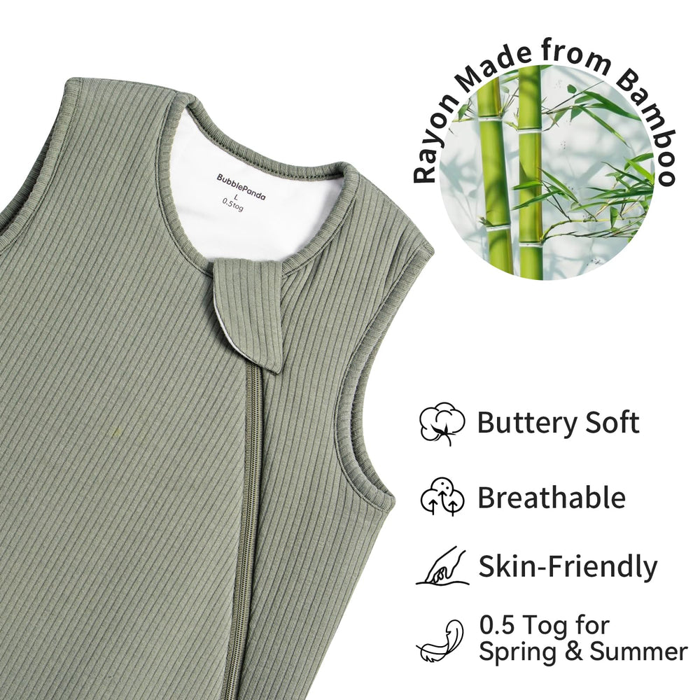 BubblePanda sleep sack — 2-way zipper view for easy night-time diaper changes.