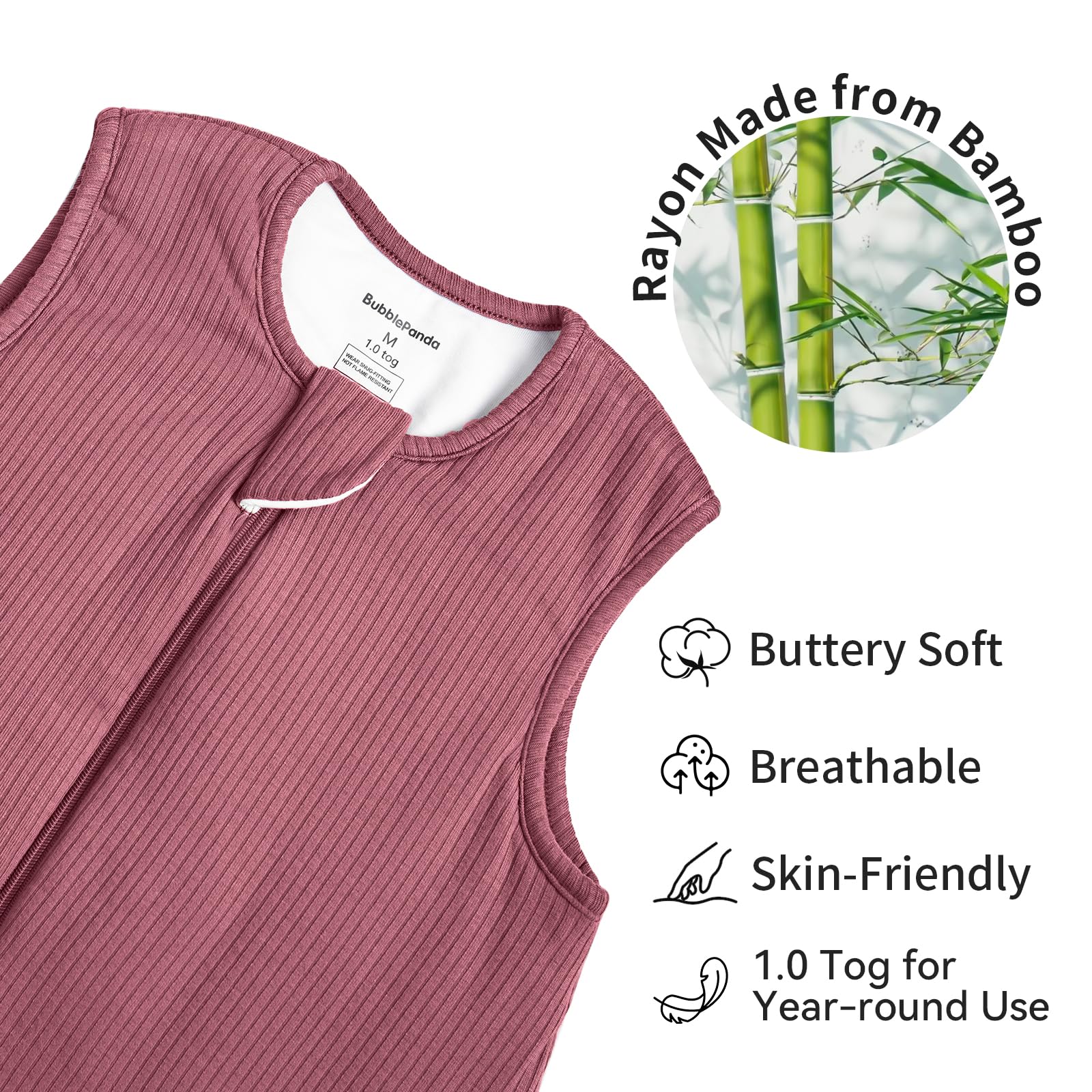 BubblePanda sleep sack demonstrating 2 way zipper for easy diaper changes