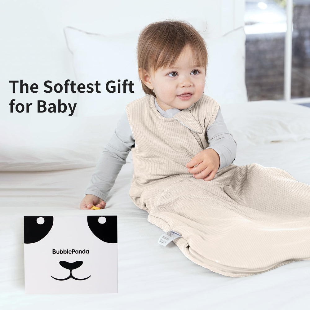 BubblePanda sleep sack reinforced stitching for lasting toddler wear.