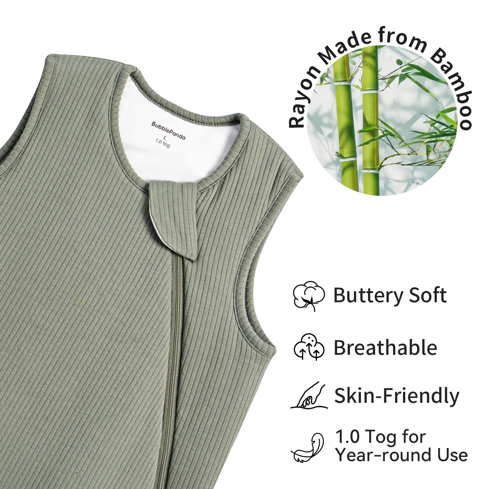Close-up of ribbed bamboo fabric showing breathability and moisture management.