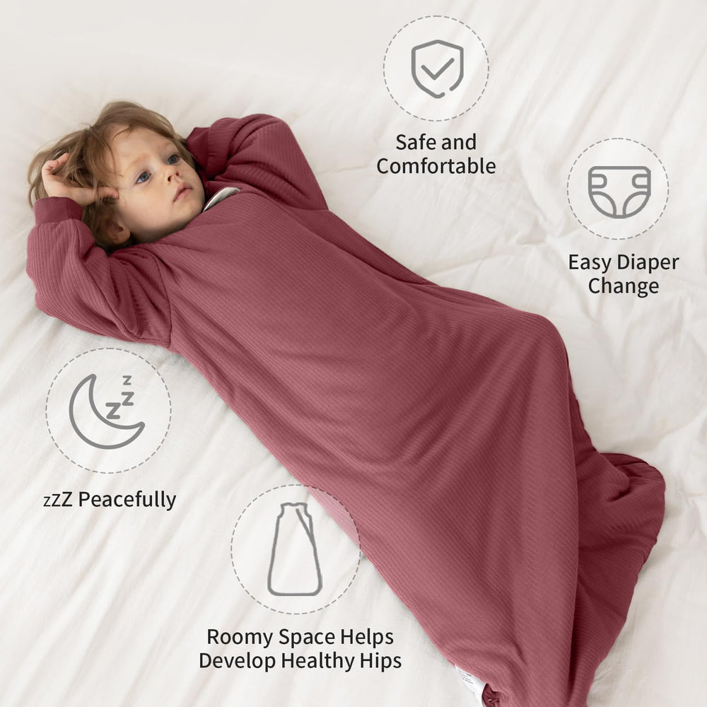 BubblePanda Sleep Sack roomy leg room supports natural hip movement.