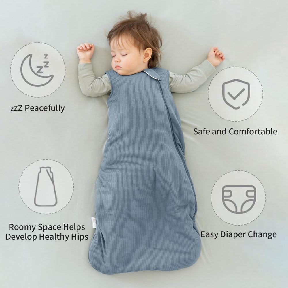 BubblePanda sleep sack roomy leg area supports frog-leg sleeping position