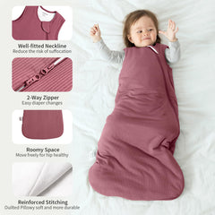 BubblePanda sleep sack offers roomy leg room for curled or frog-leg sleeping.