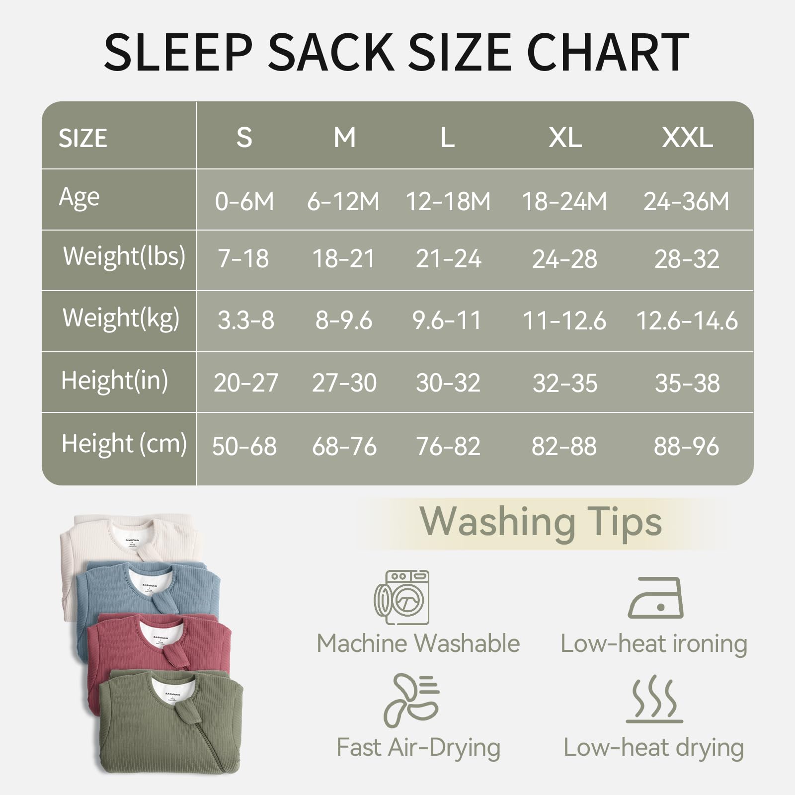 BubblePanda sleep sack with roomy leg space for natural movement.