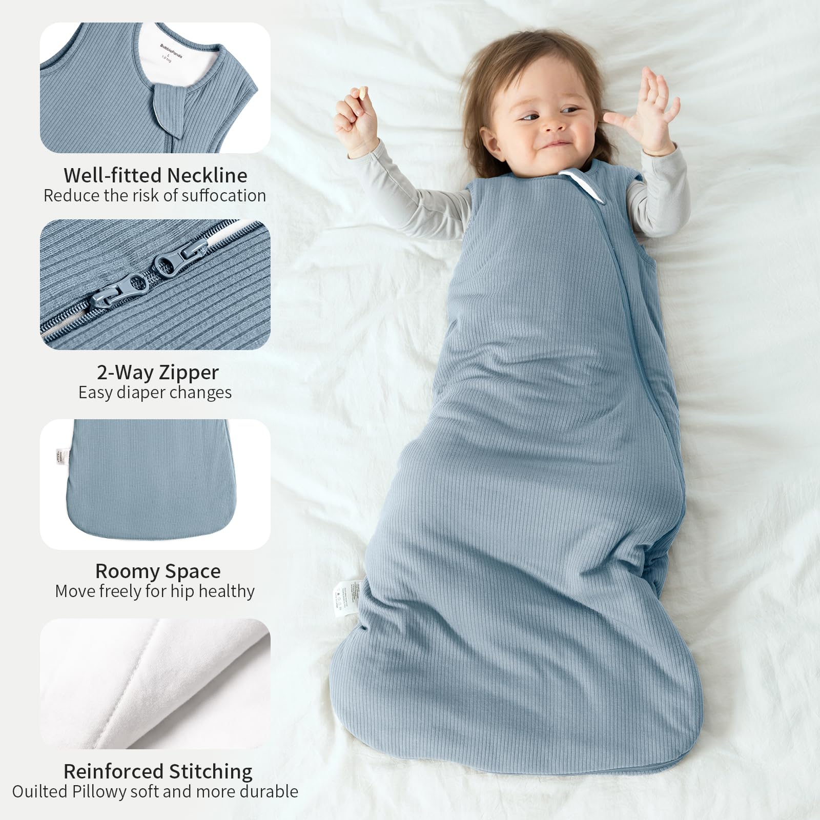 BubblePanda sleep sack safety protector shields face from zipper