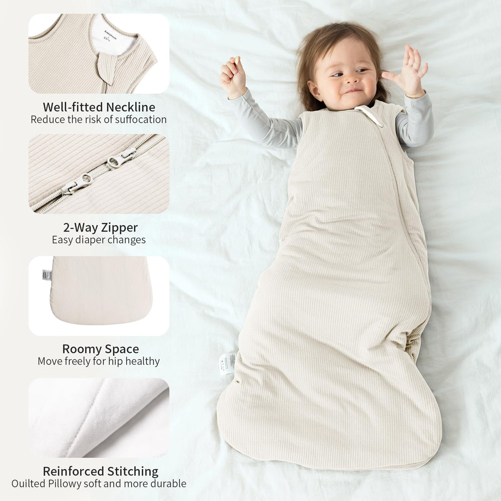 BubblePanda sleep sack safety zipper protector shields baby's face.