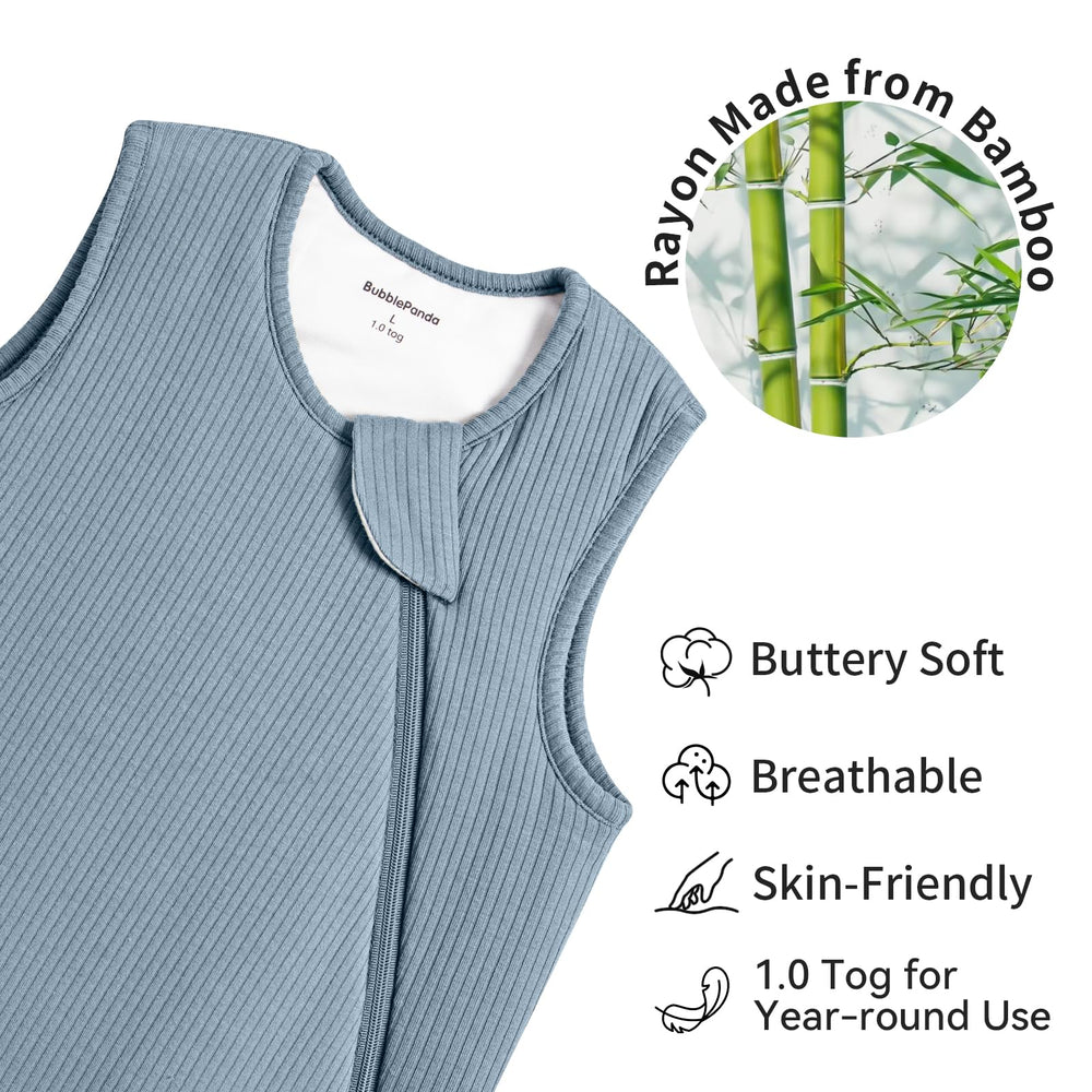 BubblePanda sleep sack two-way-zipper for easy night-time diaper changes.