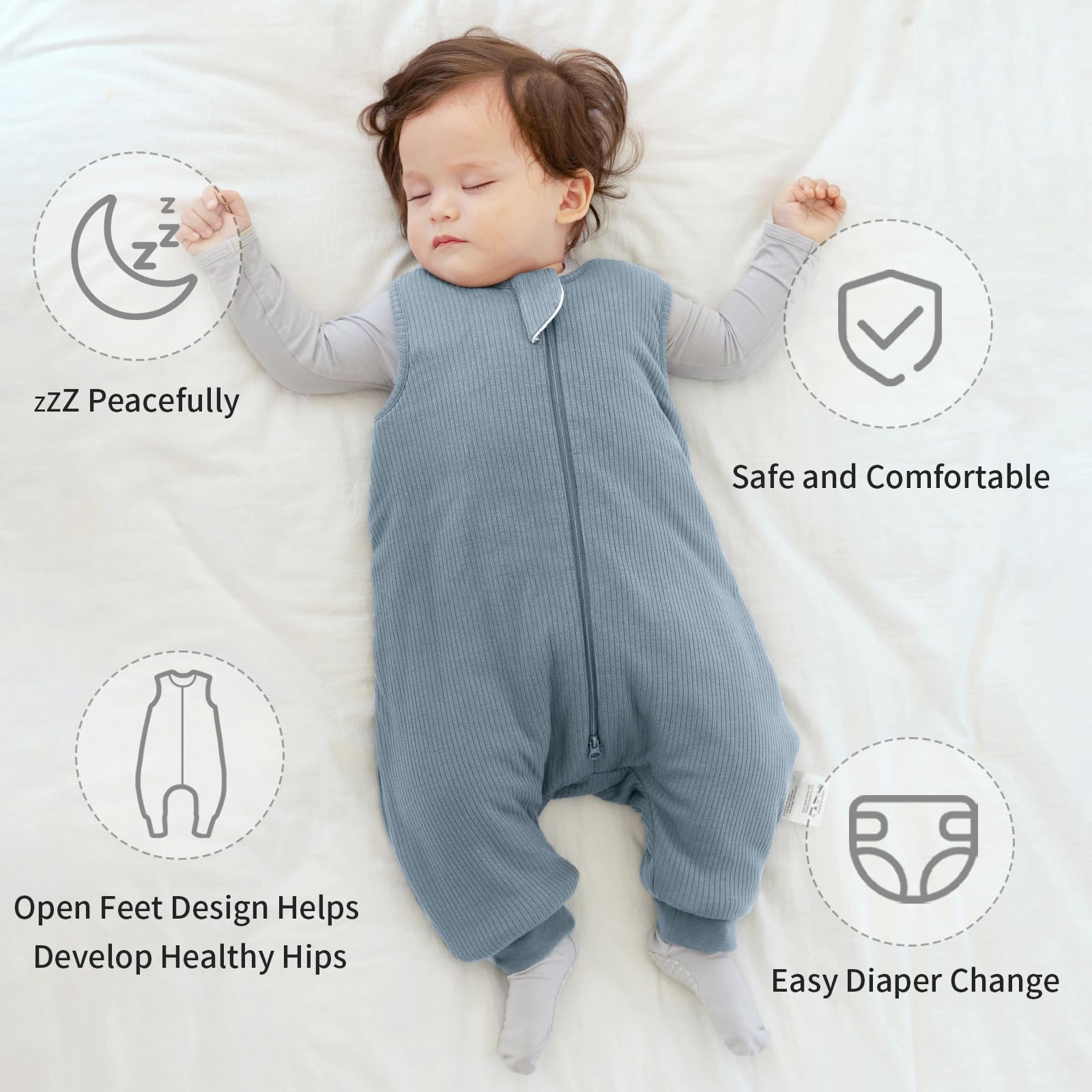 BubblePanda sleep sack with feet offers room to move for toddlers.