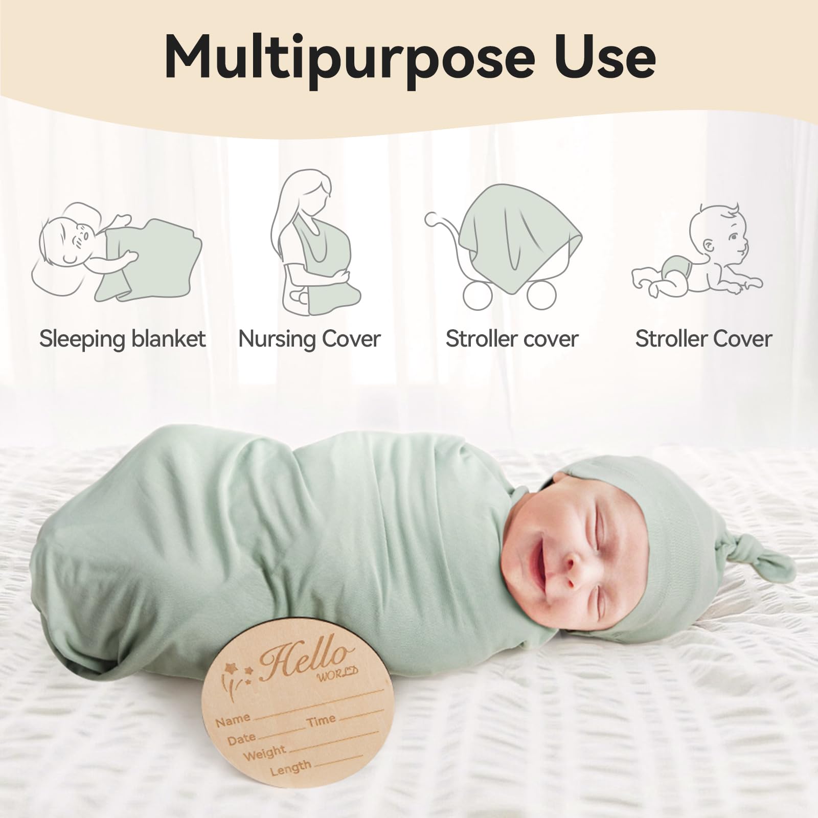BubblePanda swaddle multi-use for daily baby care