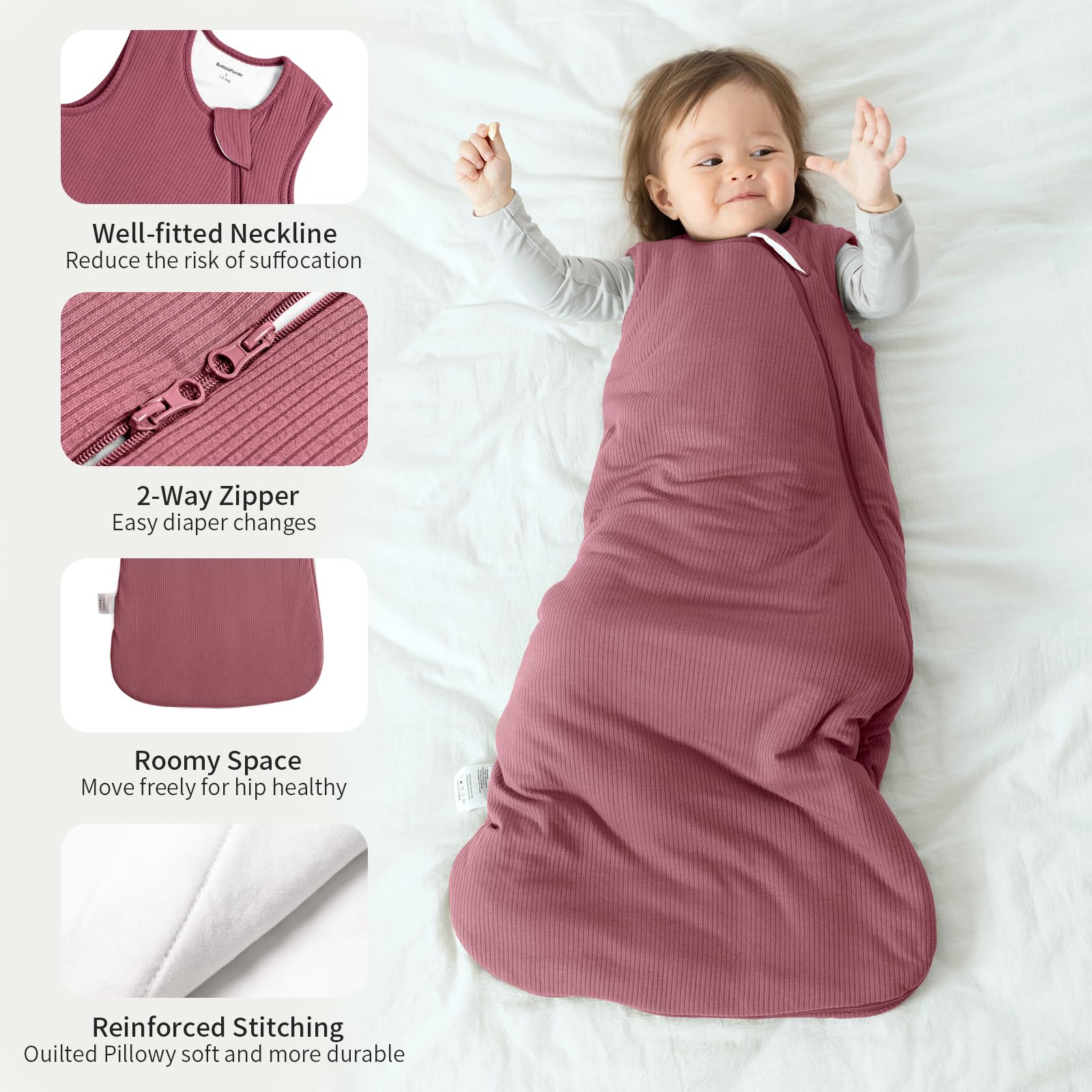 BubblePanda two-way-zipper-easy-night-changes enables quick diaper access