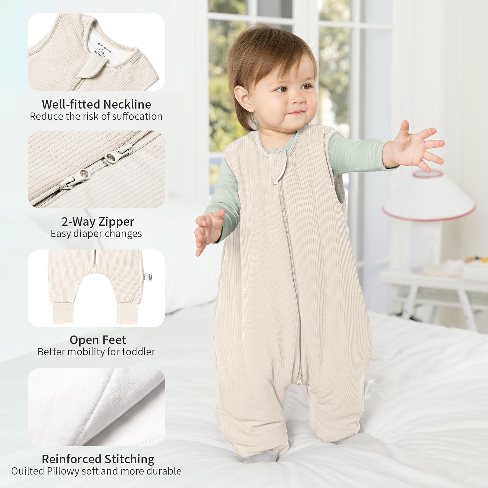 BubblePanda ultra-soft rayon bamboo fabric enhances gentle touch on skin
