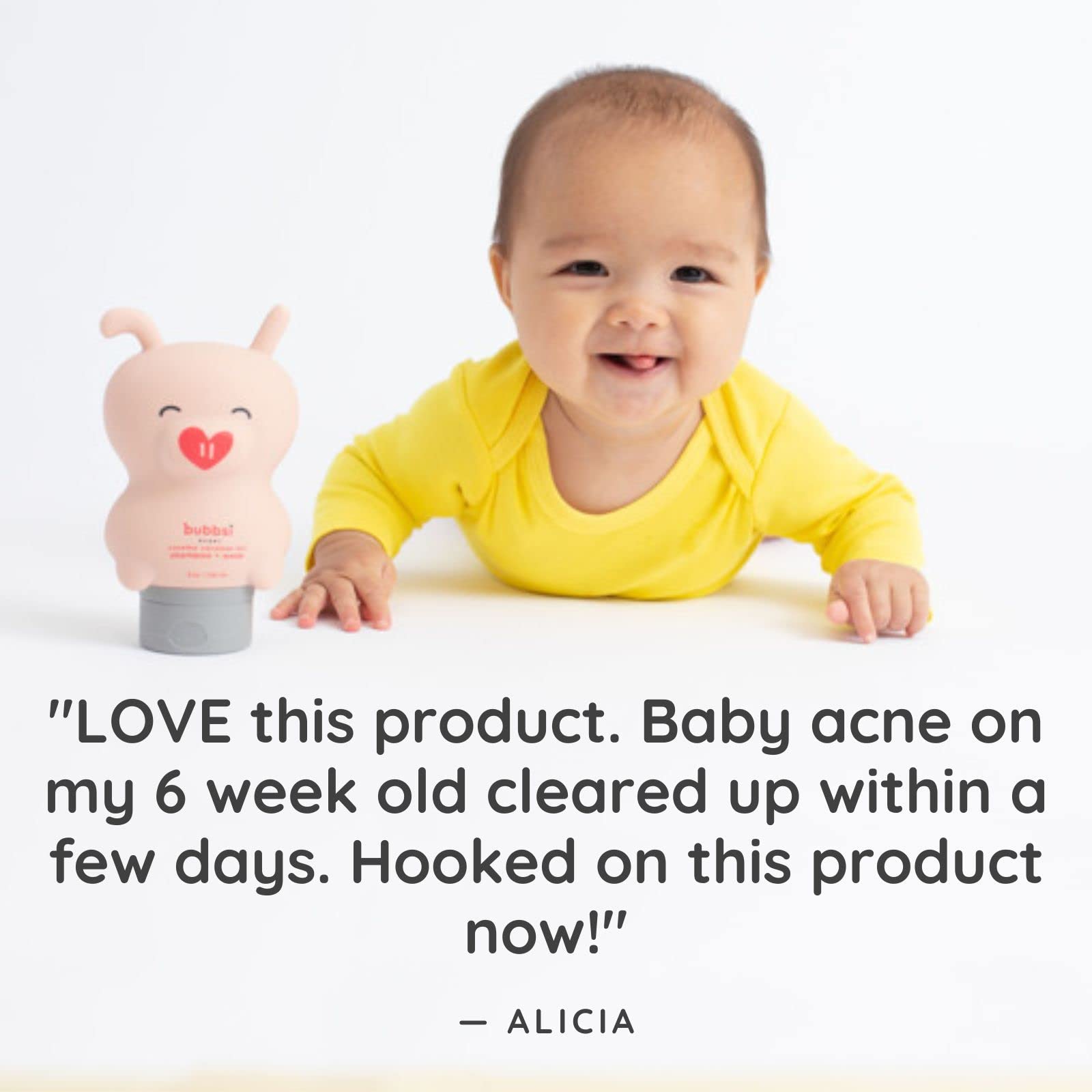 Bubbsi newborn-friendly formula tested by pediatricians and dermatologists.