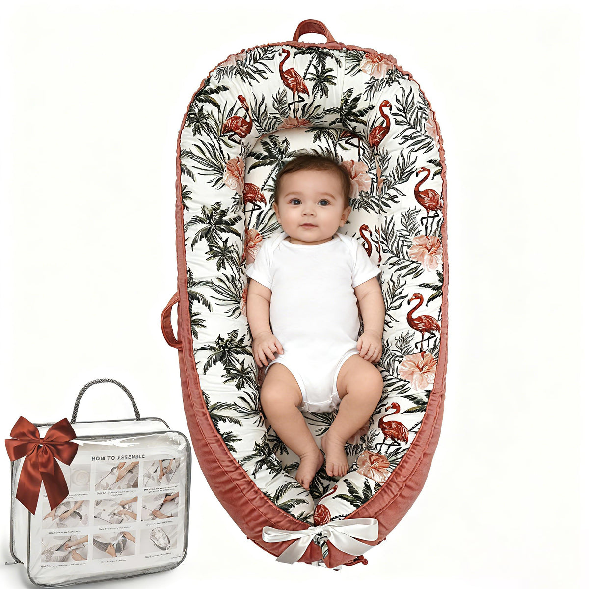 Bubbyhuts Baby Lounger with breathable cotton exterior for cool comfort.