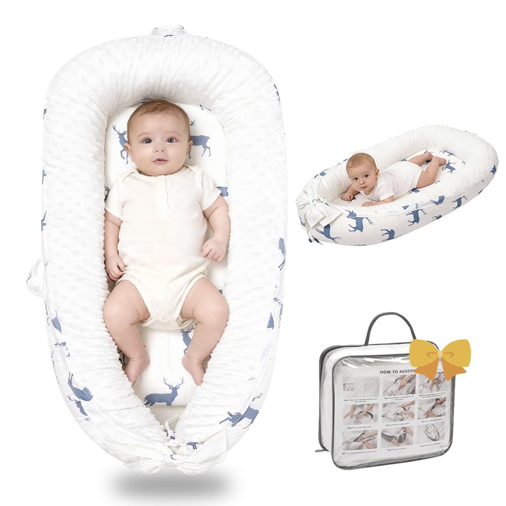 Bubbyhuts baby lounger with breathable cotton for cozy newborn comfort